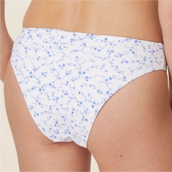 Andie Blue White Symi Ditsy Floral Print Bikini Bottom Sz L NWT - Picture 3 of 16